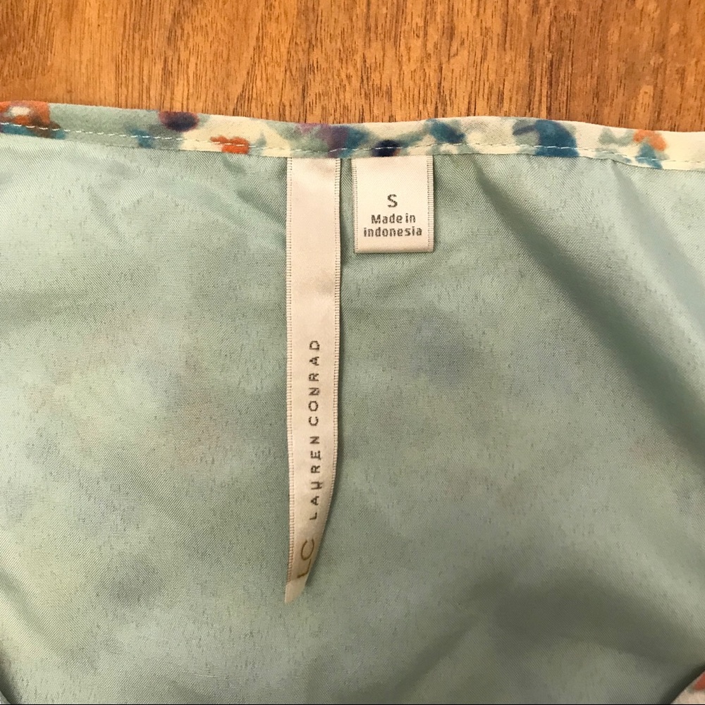 LC Lauren Conrad Watercolor Ruffle Top - Picture 2 of 5